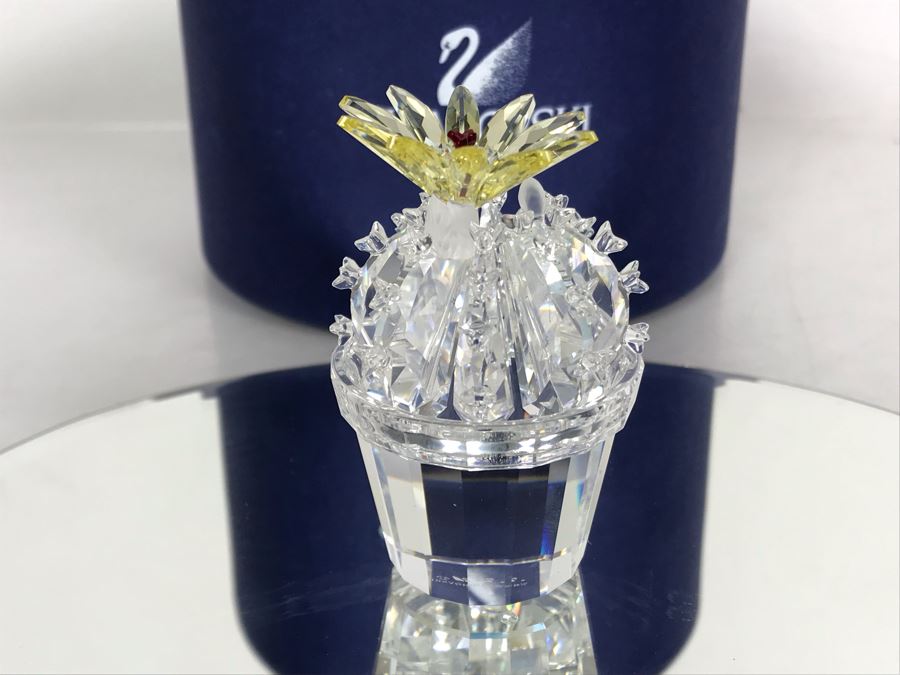 Swarovski Crystal Flowering Cactus With Original Box Retails $155