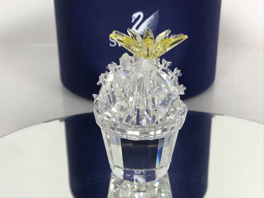 Swarovski Crystal Flowering Cactus With Original Box Retails $155