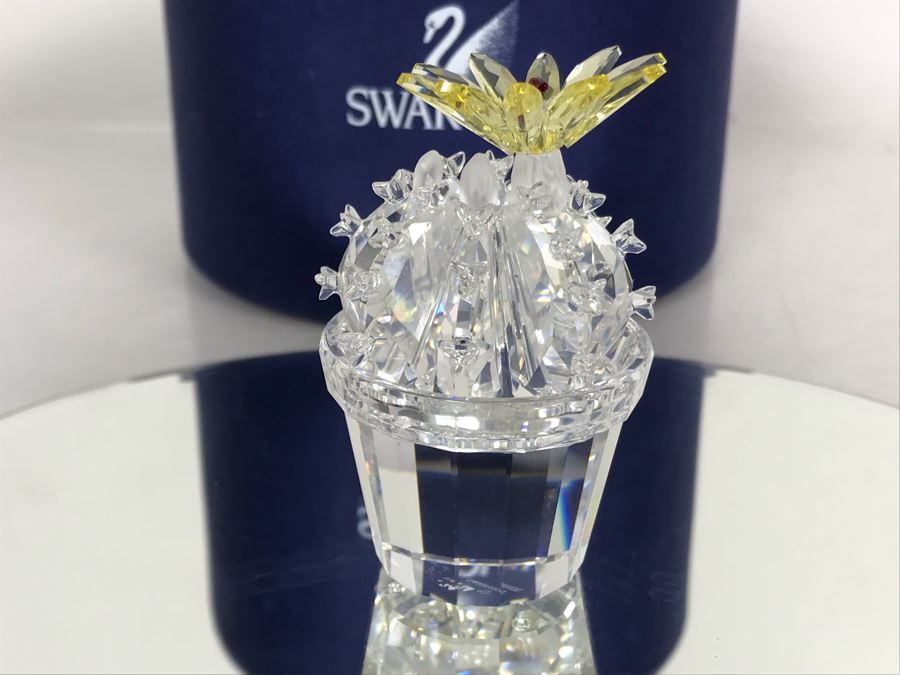 Swarovski Crystal Flowering Cactus With Original Box Retails $155