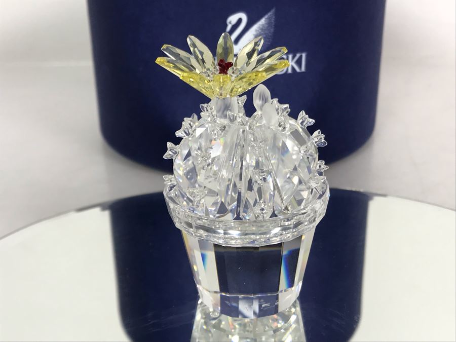 Swarovski Crystal Flowering Cactus With Original Box Retails $155