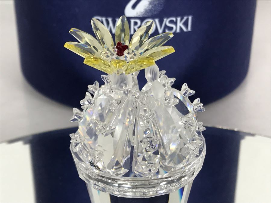 Swarovski Crystal Flowering Cactus With Original Box Retails $155