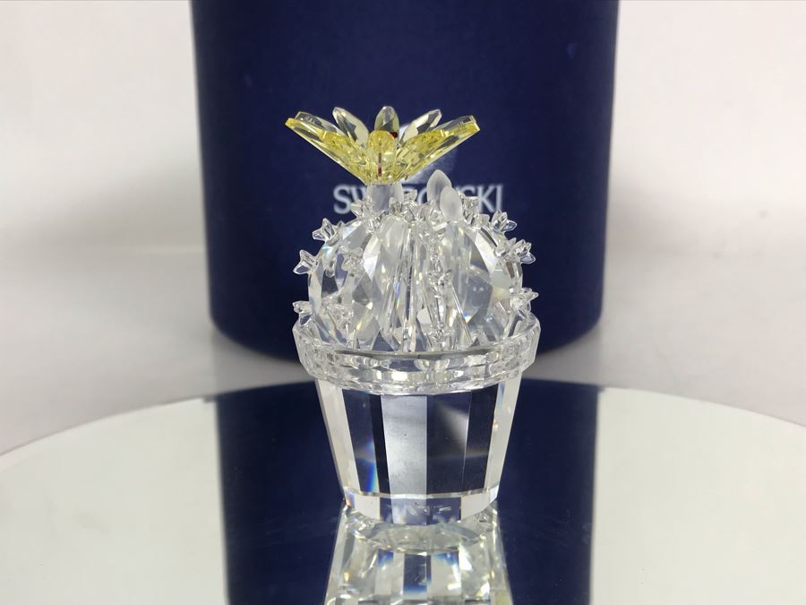 Swarovski Crystal Flowering Cactus With Original Box Retails $155