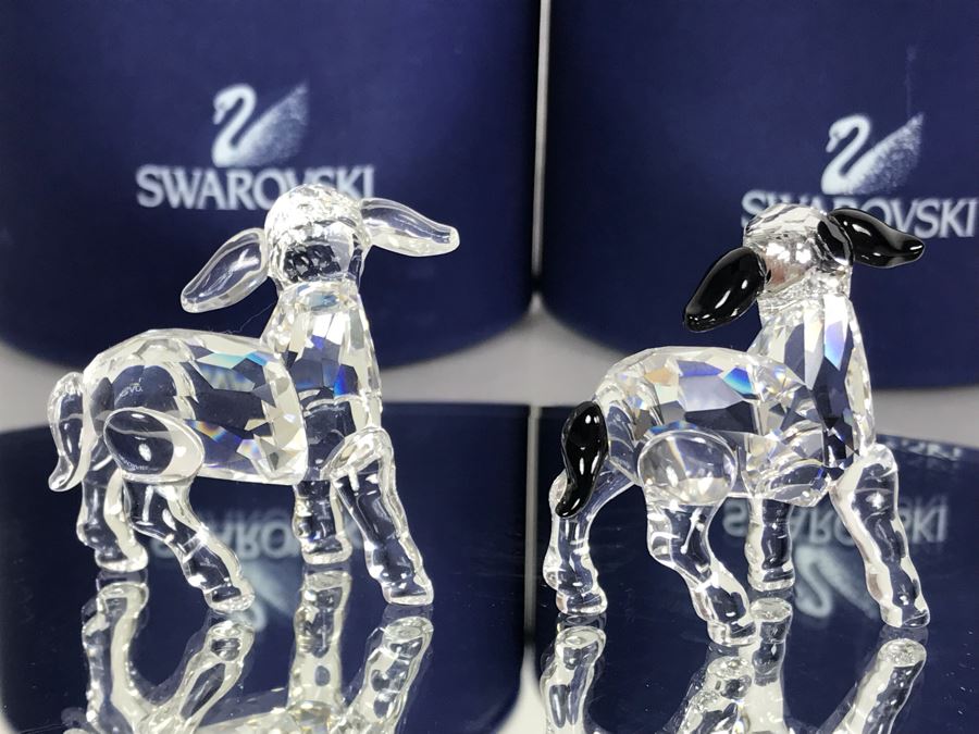 Swarovski Crystal Little Blackhead Lamb And Little Lamb With Original Boxes [Photo 6]