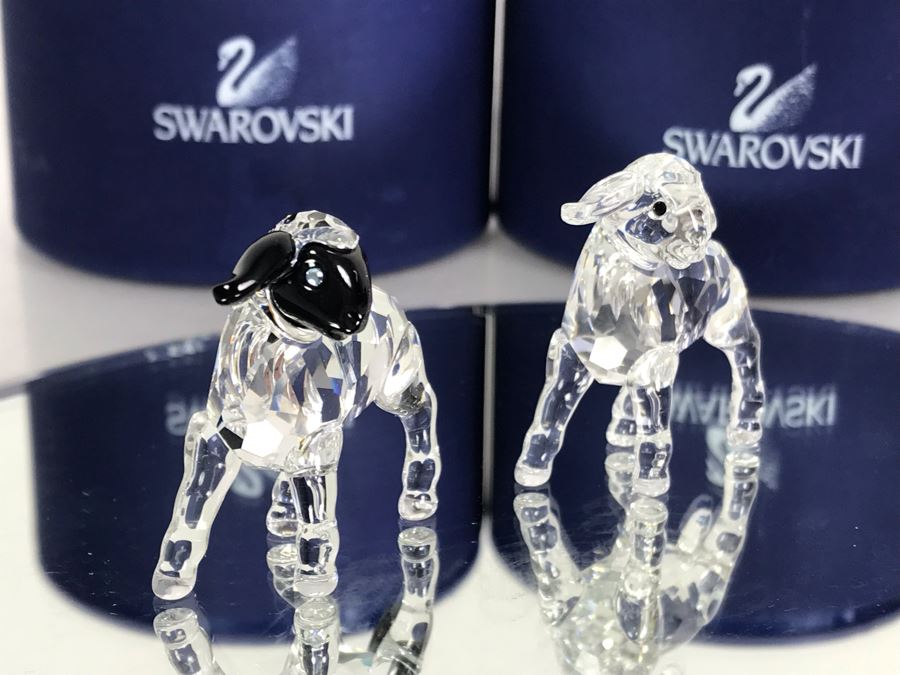 Swarovski Crystal Little Blackhead Lamb And Little Lamb With Original Boxes [Photo 5]