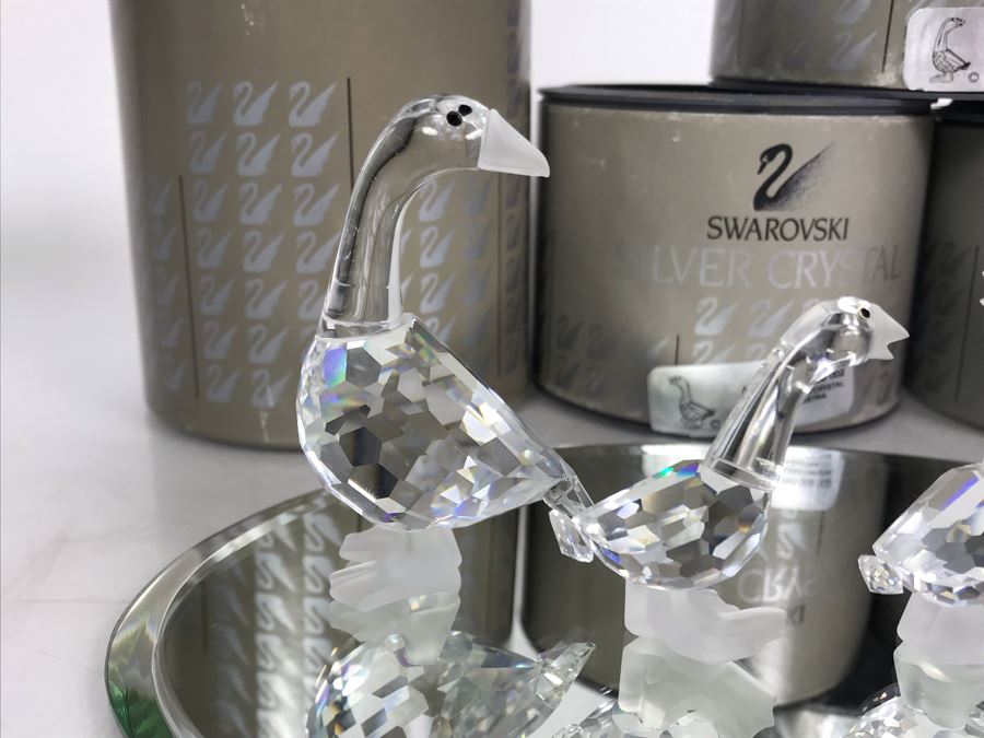 Set Of Four Swarovski Crystal Figurines Mother Goose, Harry Gosling, Geese With Original Boxes [Photo 5]