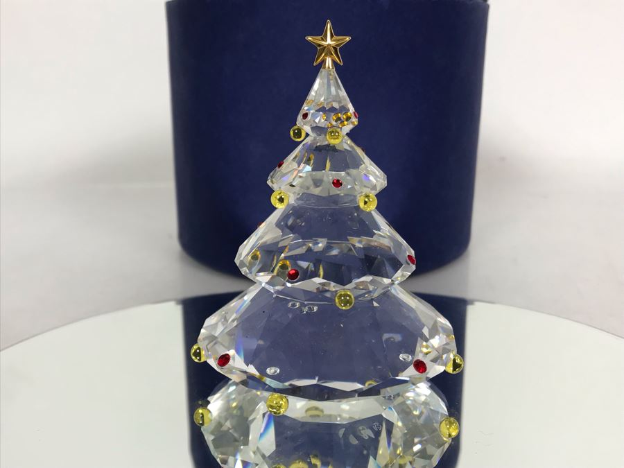 Swarovski Crystal Christmas Tree Figurine With Original Box [Photo 1]