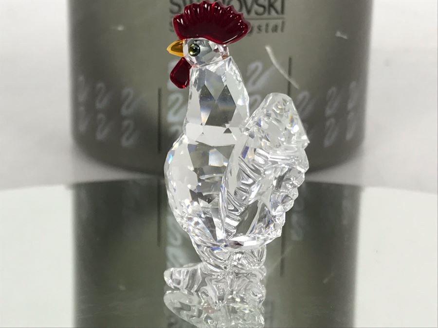 Swarovski Silver Crystal Rooster Cockerel Figurine 7674 With Original Box [Photo 6]