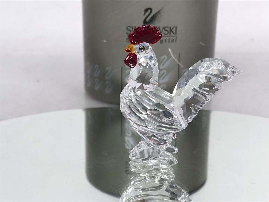 Swarovski Silver Crystal Rooster Cockerel Figurine 7674 With Original Box [Photo 1]