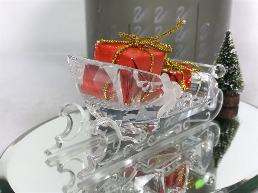 Swarovski Silver Crystal Christmas Sleigh Figurine With Box [Photo 8]