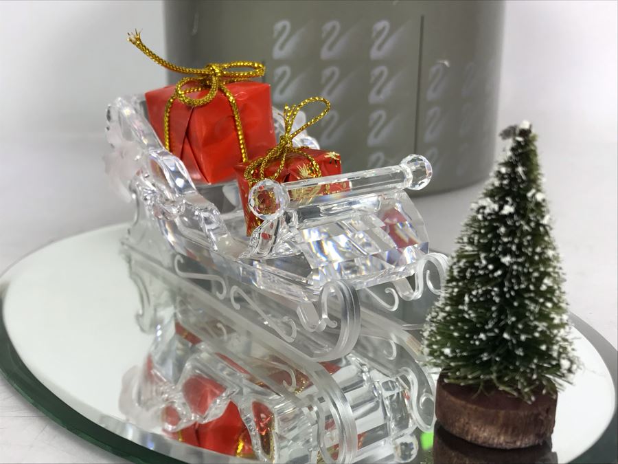 Swarovski Silver Crystal Christmas Sleigh Figurine With Box [Photo 6]