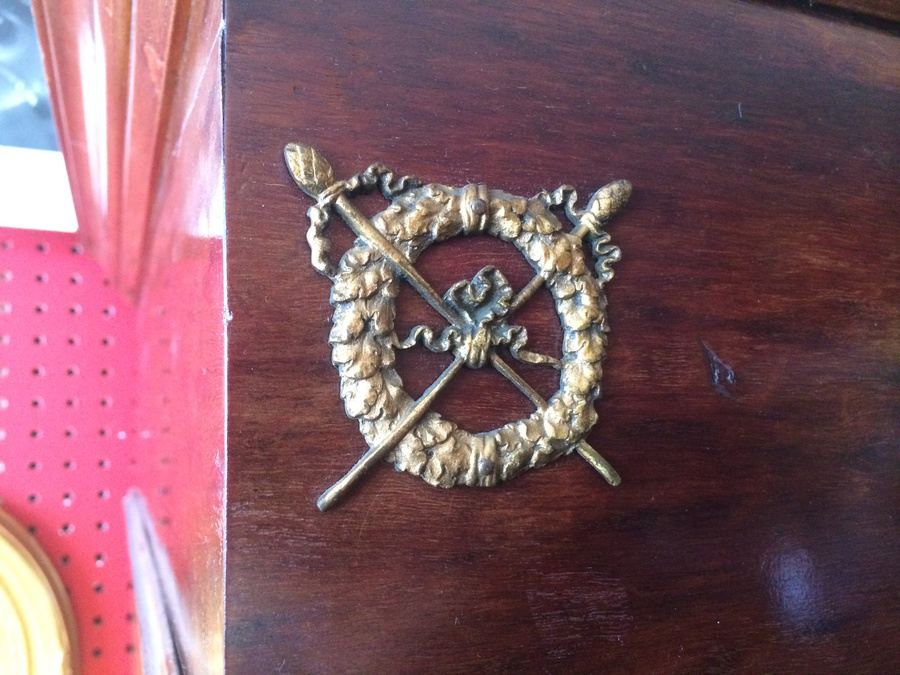 French Armoire Cabinet with Beveled Mirror and Drawer [Photo 12]