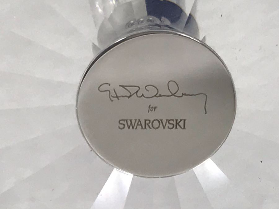 Steven Weinberg For Swarovski Crystal Crystalline Toasting Flutes Champagne Stemware Glasses With Original Box Retails $399 [Photo 3]