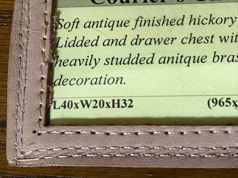 Monarch Fine Furniture For Century Impressive Courier's Chest Soft Antique Finished Hickory Burl Lidded And Drawer Chest Heavily Studded With Brass Nailheads 40W X 20D X 32H Retails $2,760 [Photo 8]
