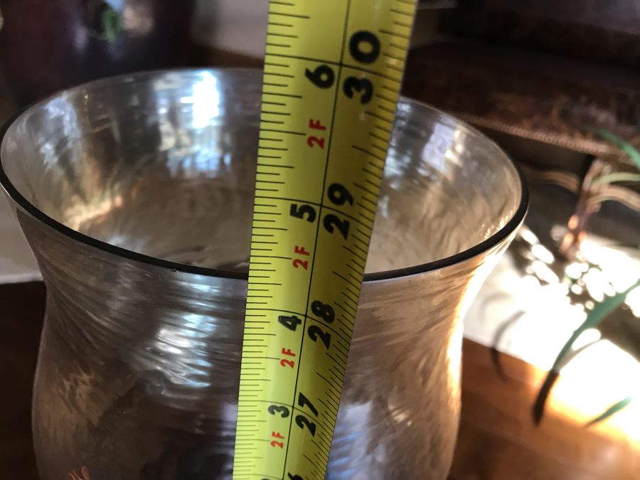 Set Of Three Graduated Metal And Glass Floor Candle Holders Tallest 40H, Smallest 28H [Photo 9]