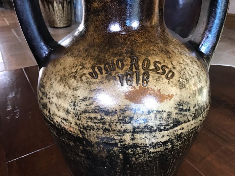 Large Decorative Antique Italian Style Jug Vino Rosso 1818 16W X 25H Retails $230 [Photo 3]