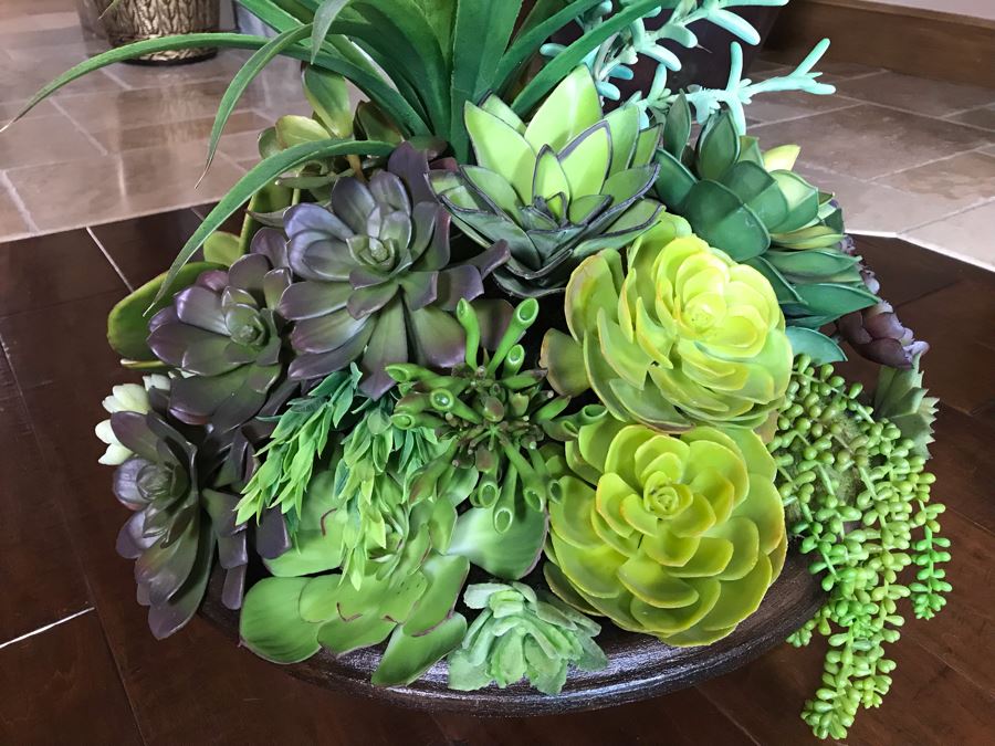 Artificial Succulents Arrangement In Footed Planter 21W X 24H [Photo 5]