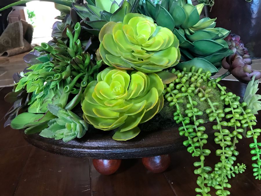 Artificial Succulents Arrangement In Footed Planter 21W X 24H [Photo 6]