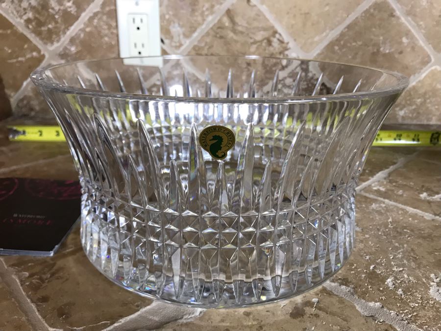 New Waterford Crystal Lisomore Diamond 10in Lead Crystal Bowl With Original Tags Retails $350 [Photo 1]