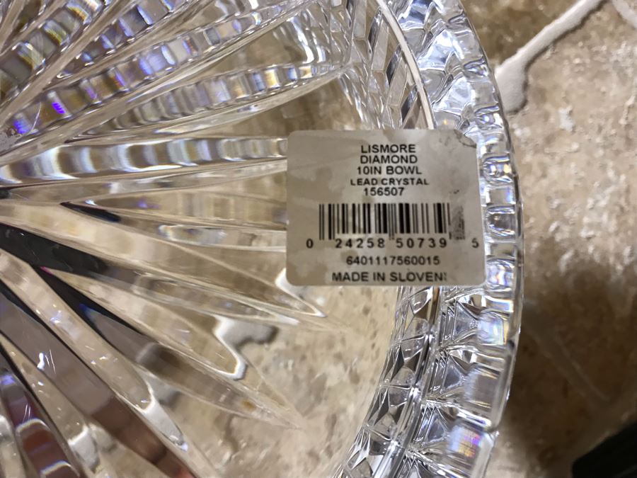 New Waterford Crystal Lisomore Diamond 10in Lead Crystal Bowl With Original Tags Retails $350 [Photo 8]