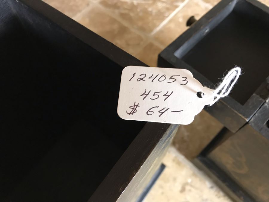 Pair Of Wooden Hinged Painted Boxes (Large Is 8W X 7D X 11.5H) Retails $110 [Photo 7]