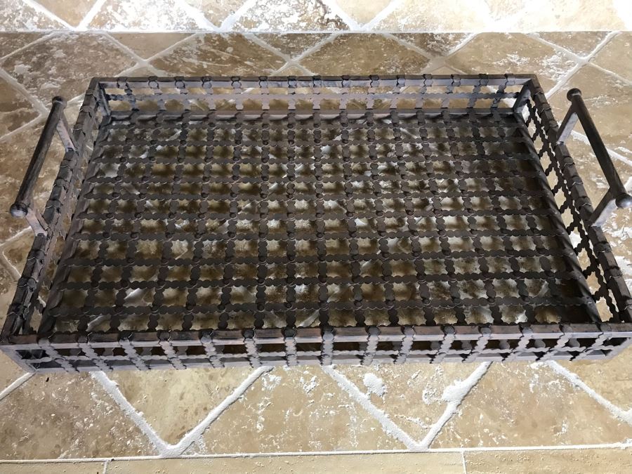 Rustic Metal Tray With Handles 22W X 14D X 5H [Photo 3]