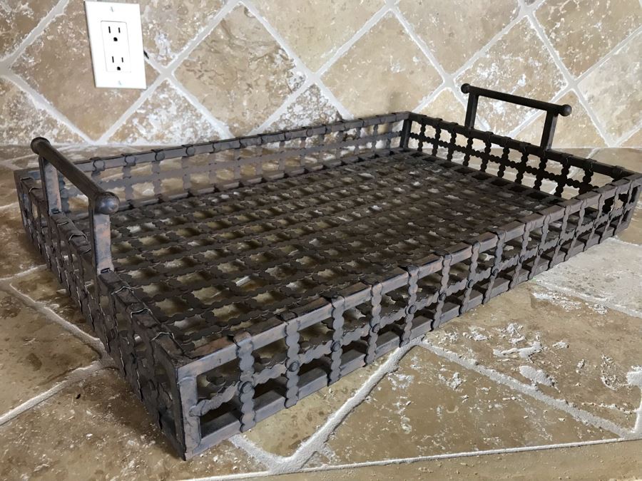 Rustic Metal Tray With Handles 22W X 14D X 5H [Photo 2]