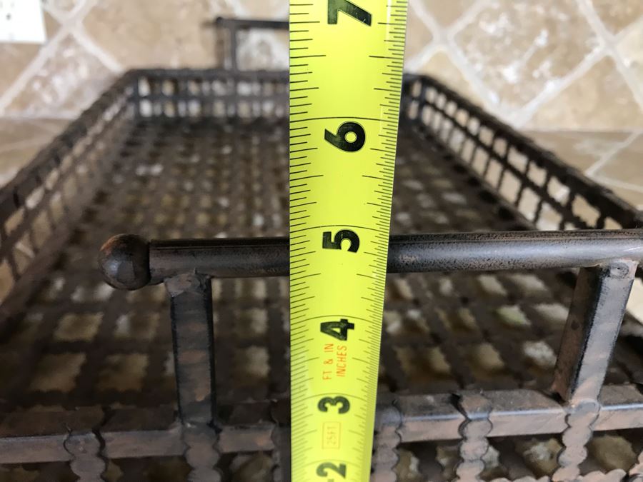 Rustic Metal Tray With Handles 22W X 14D X 5H [Photo 8]