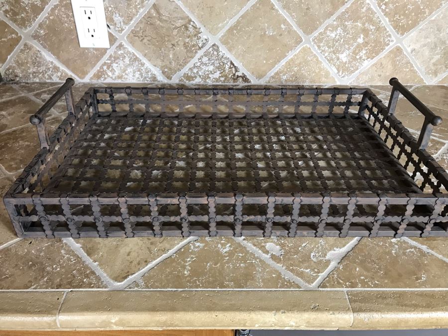 Rustic Metal Tray With Handles 22W X 14D X 5H [Photo 4]
