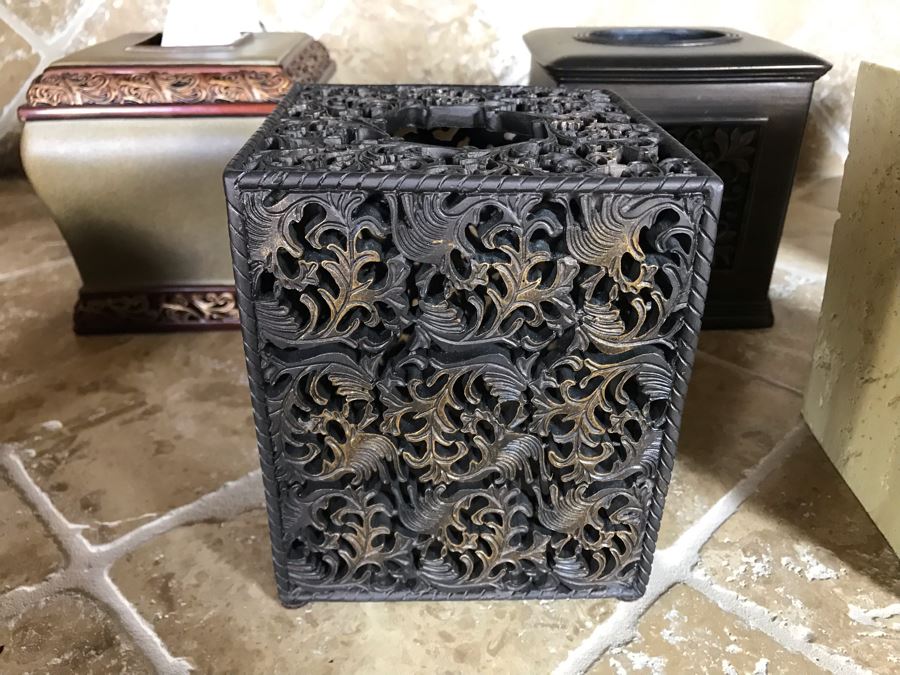 Set Of Five Tissue Box Covers And Lidded Jar [Photo 5]