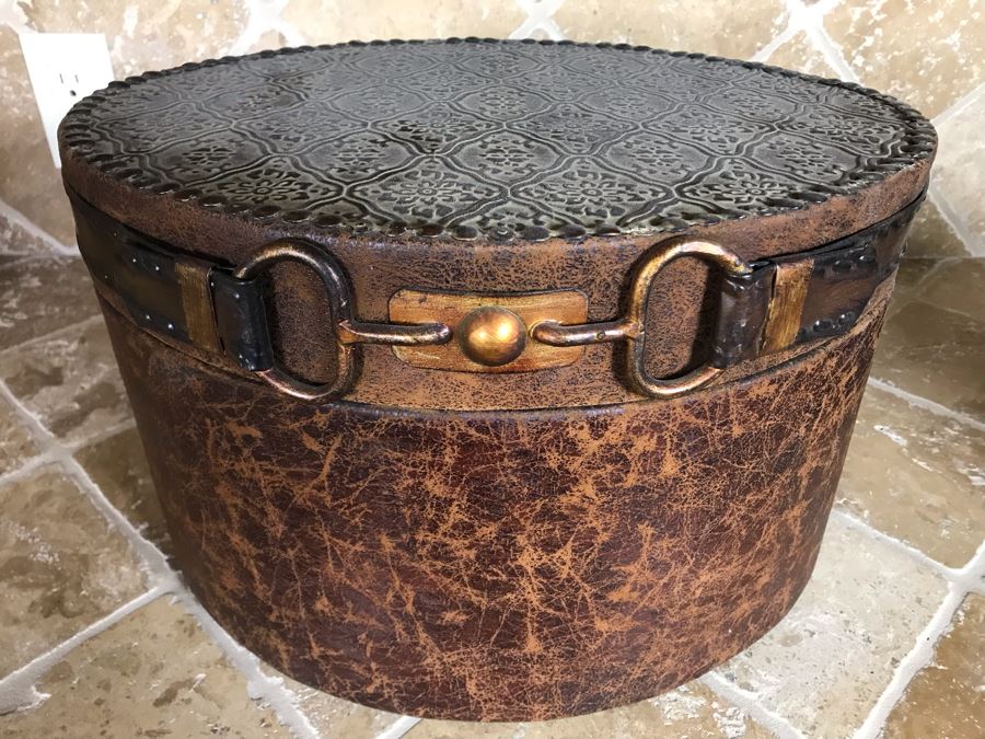 Decorative Lidded Belt Box 15W X 11D X 9.5H Retails $58 [Photo 2]