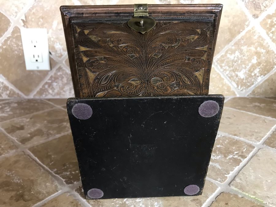 Copper And Brass Decorative Hinged Box 10W X 10D X 13H [Photo 8]