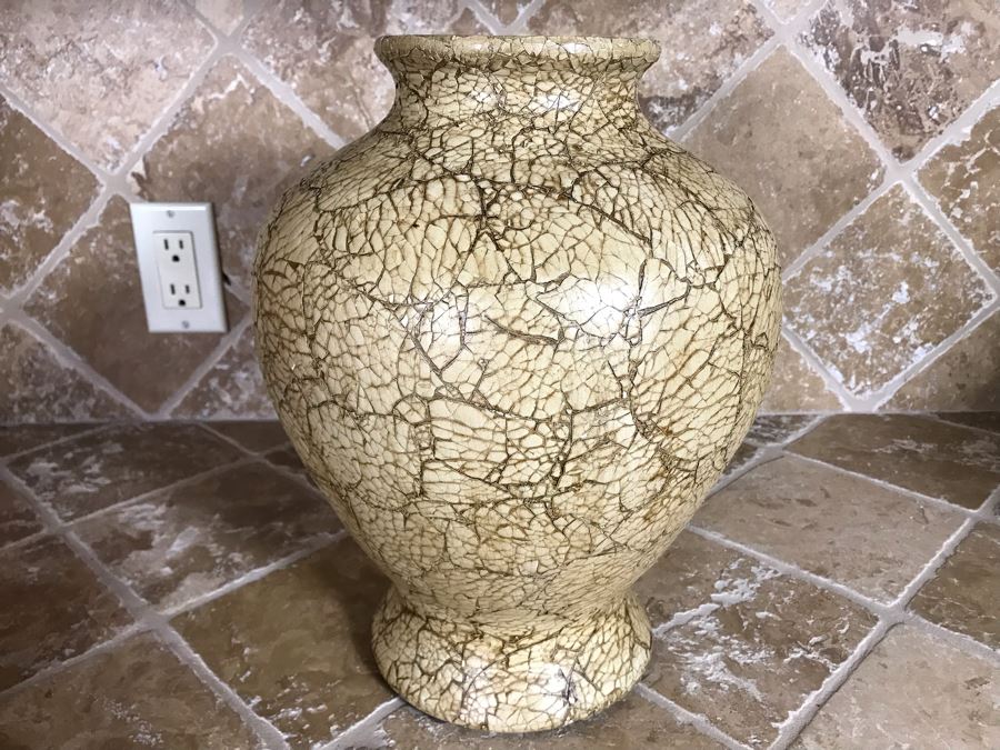 Decorative Crackled Vase 10W X 13H [Photo 1]
