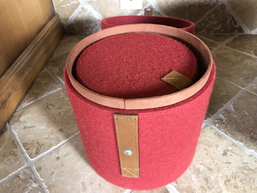 Set Of Three Pomegranate Felt Nesting Boxes By Lazy Susan (8H, 7H, 5.5H) Retails $230 Plus Decorative Skeleton Keys On Ring [Photo 12]