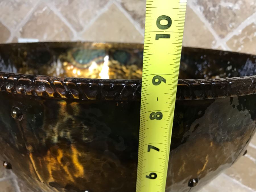 Metal Decorative Centerpiece Bowl With Ring Handles 18W X 9H [Photo 7]