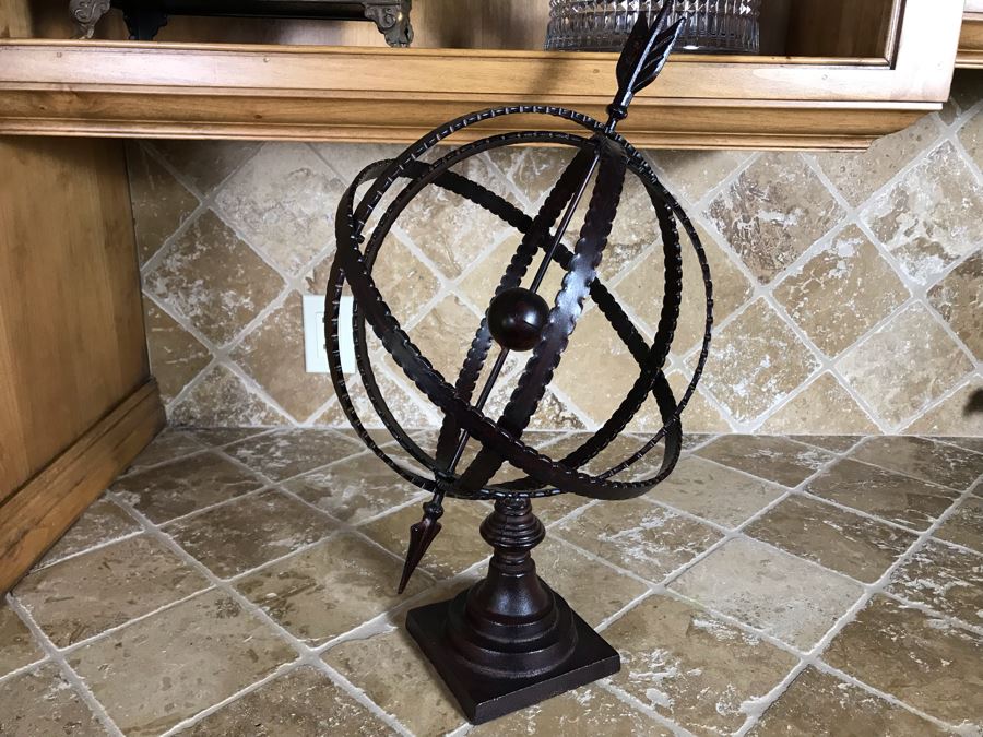 Decorative Metal Arrow Armillary Sphere Sundial 12.5W X 21H Retails $120 [Photo 3]