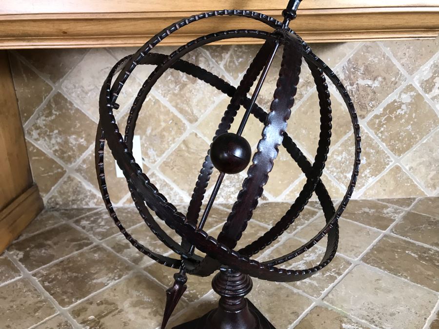 Decorative Metal Arrow Armillary Sphere Sundial 12.5W X 21H Retails $120 [Photo 4]