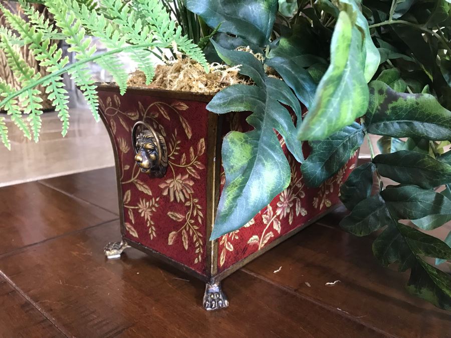 Decorative Faux Birds Of Paradise Plants In Rectangular Metal Planter 36W X 30H [Photo 6]