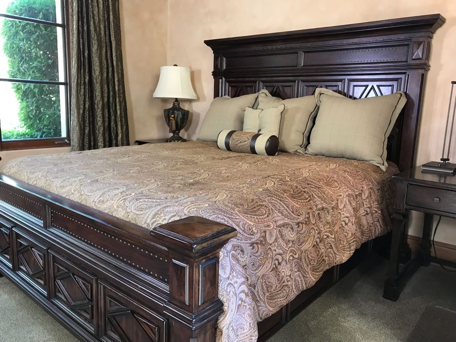 Lexington Furniture Pine Lakes Cal King Bed With Lady Americana Silver Collection Nobility Cal King Mattress (Guest Bed Rarely Used) And High End Bedding 84W X 96L X 71H (PICK UP FROM HOME) Retails $4,500+ [Photo 4]