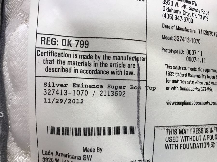 Lexington Furniture Pine Lakes Cal King Bed With Lady Americana Silver Collection Nobility Cal King Mattress (Guest Bed Rarely Used) And High End Bedding 84W X 96L X 71H (PICK UP FROM HOME) Retails $4,500+ [Photo 13]