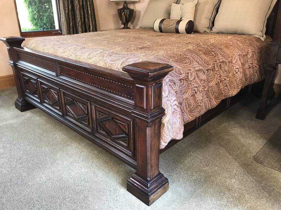 Lexington Furniture Pine Lakes Cal King Bed With Lady Americana Silver Collection Nobility Cal King Mattress (Guest Bed Rarely Used) And High End Bedding 84W X 96L X 71H (PICK UP FROM HOME) Retails $4,500+ [Photo 3]