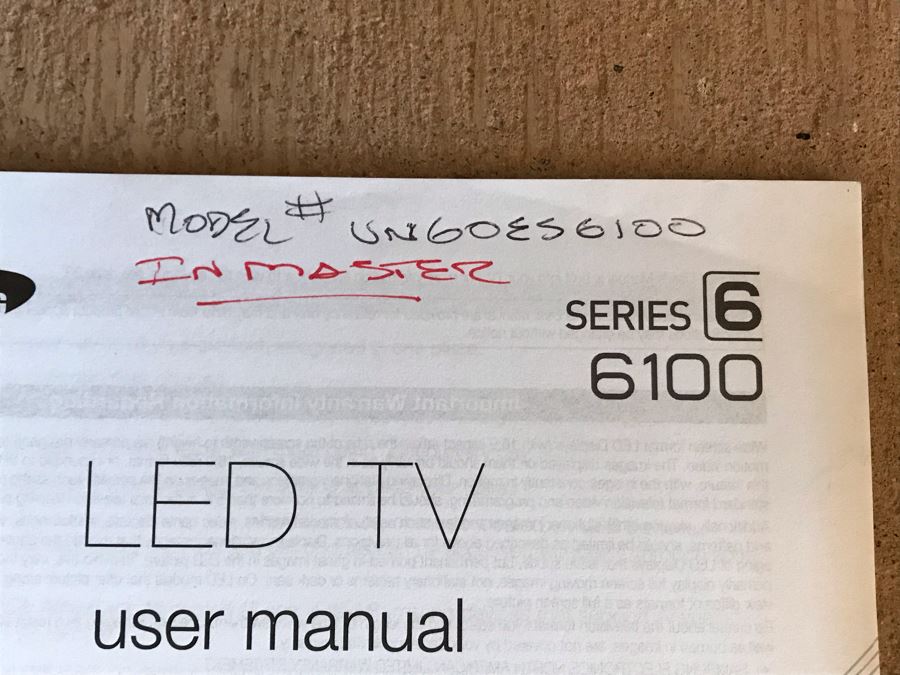 SAMSUMG 60' LED HDTV Model UN60ES6100 With Wall Mounting Hardware And Remote Control (Does Not Include Soundbar) [Photo 5]