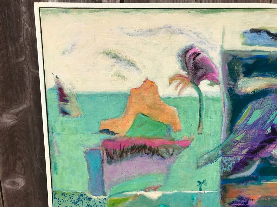 Original Jean Klafs Abstract Expressionist Framed Painting On Canvas 30 X 36 [Photo 7]