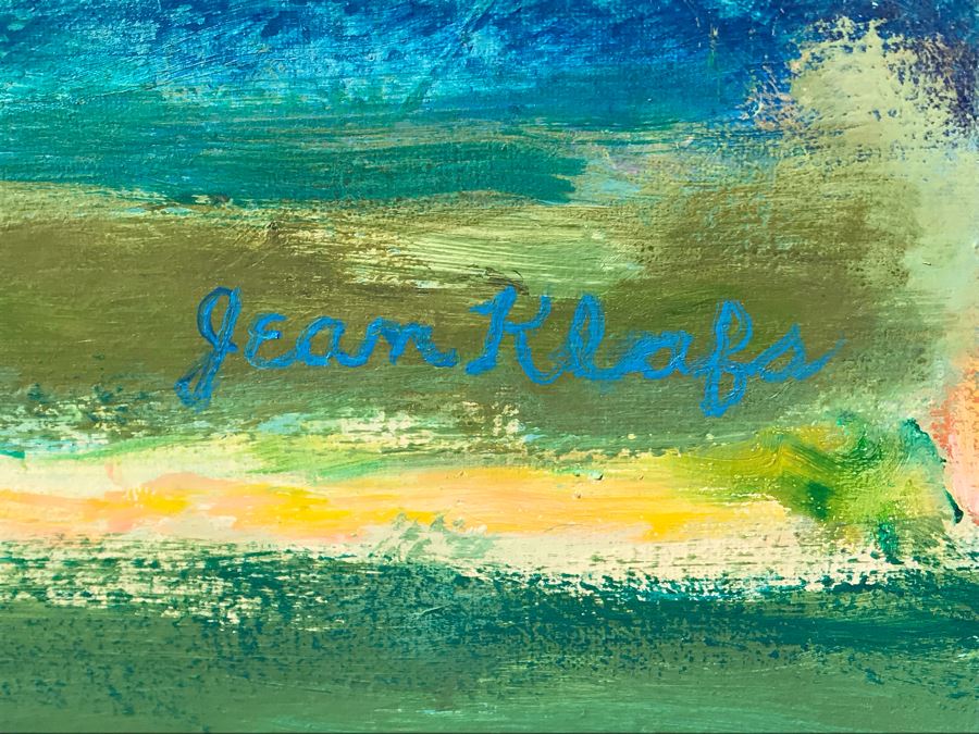 Original Jean Klafs Abstract Expressionist Framed Painting On Canvas 30 X 36 [Photo 8]