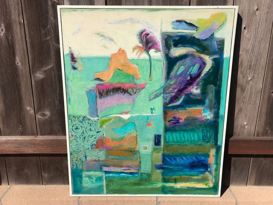 Original Jean Klafs Abstract Expressionist Framed Painting On Canvas 30 X 36 [Photo 3]