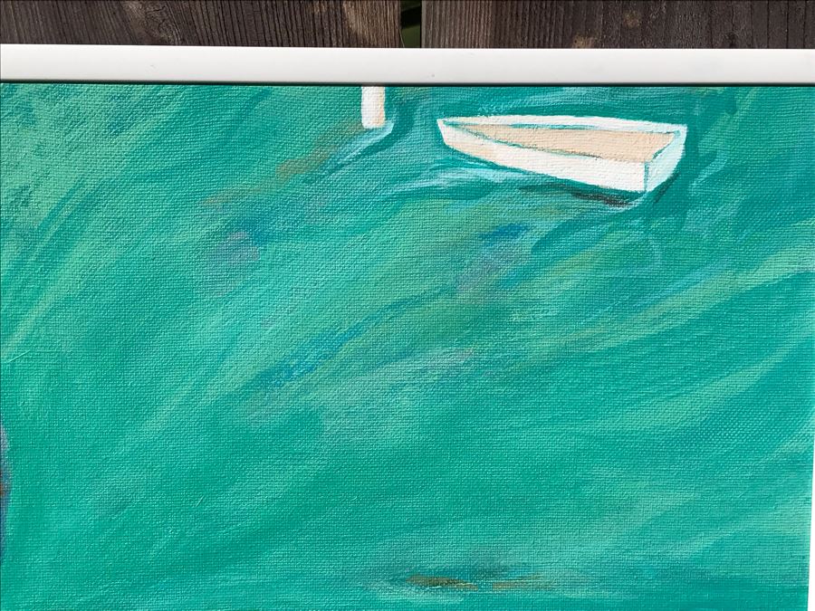 Original Jean Klafs Abstract Expressionist Framed Painting On Canvas Titled 'All In White' 36 X 24 [Photo 5]