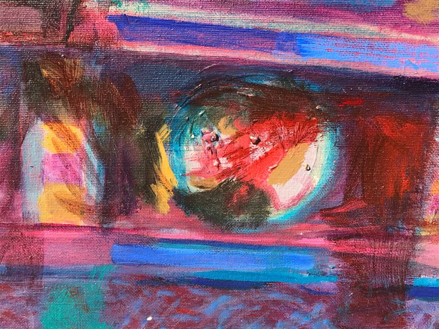 Original Jean Klafs Abstract Expressionist Painting On Canvas Titled 'Chinese Junk' 29 X 42 [Photo 10]