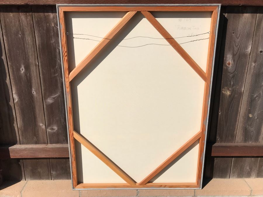 Original Jean Klafs Abstract Expressionist Painting On Canvas Titled 'Ribbon Tail' 48 X 36 [Photo 8]