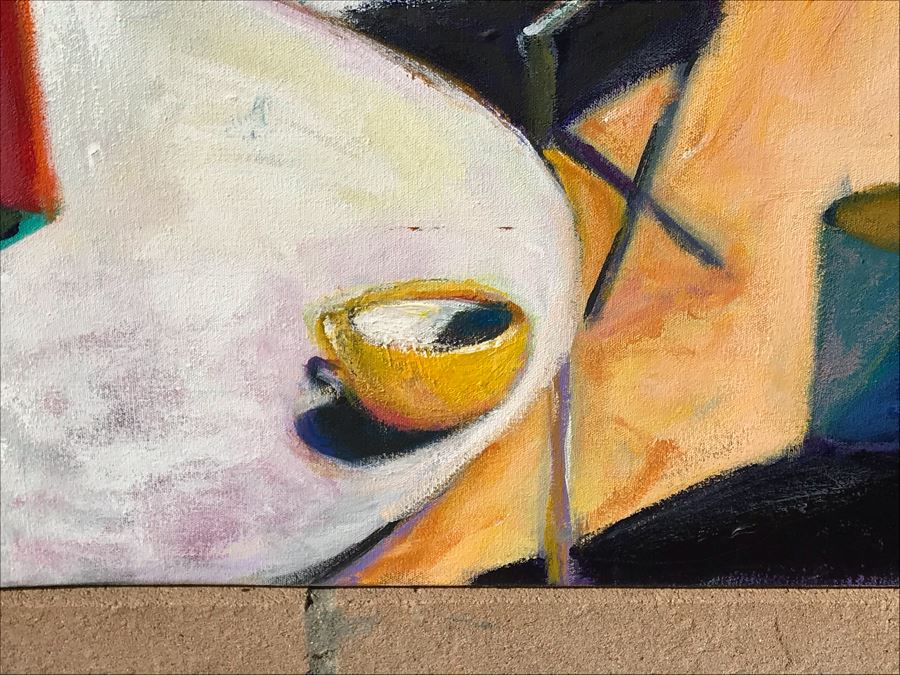 Original Jean Klafs Abstract Expressionist Painting On Canvas Titled 'Arizona Patio' 36 X 40 [Photo 7]