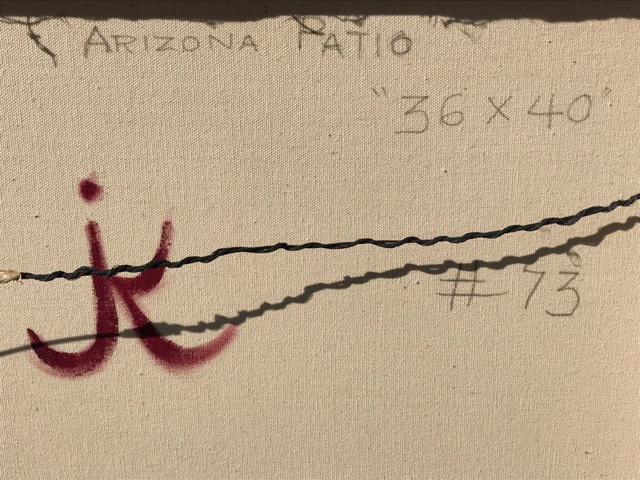 Original Jean Klafs Abstract Expressionist Painting On Canvas Titled 'Arizona Patio' 36 X 40 [Photo 11]