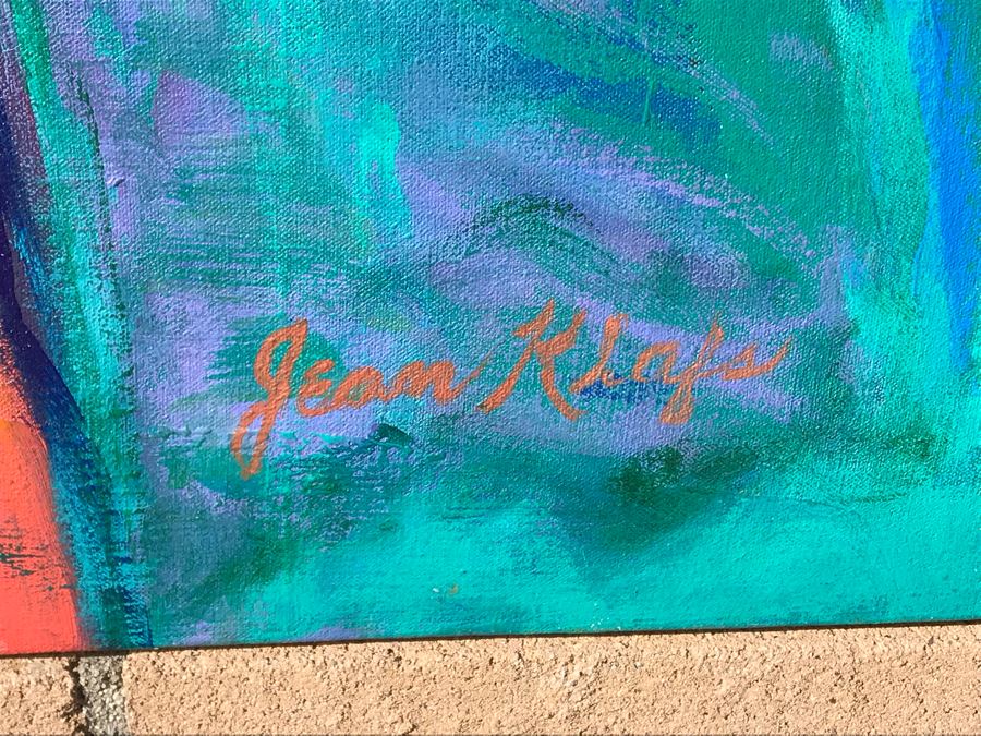 Original Jean Klafs Abstract Expressionist Painting On Canvas Titled 'Yangtze Experience III' 32 X 40 [Photo 8]